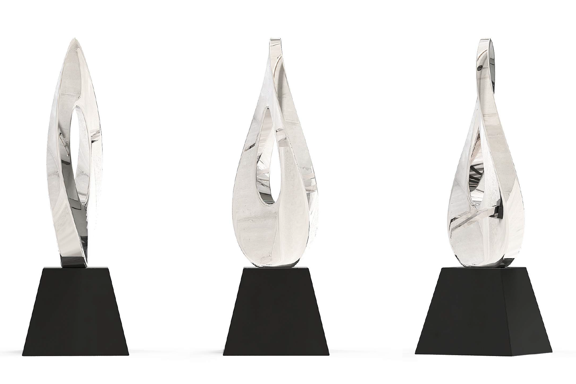 Silver Teardrop Shaped Custom Art Awards