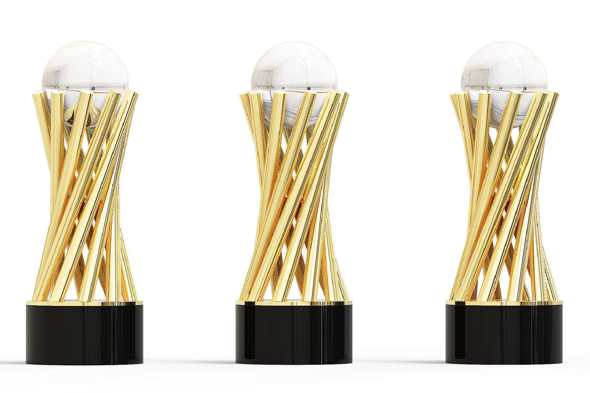 Silver Orb on Gold Rods Trophy