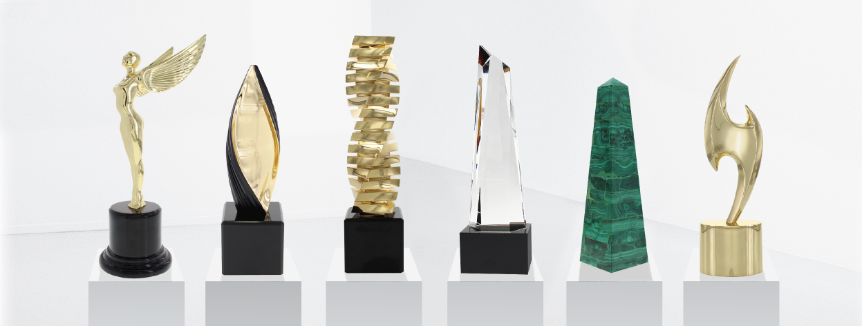 Six Art Trophies in a Museum